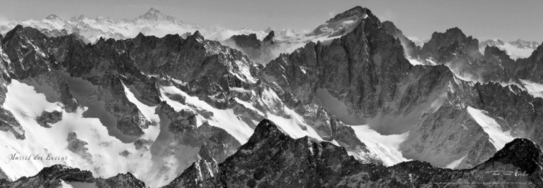 massif des ecrins n/b